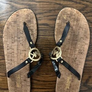 Michael Kors Black and Gold Sandals